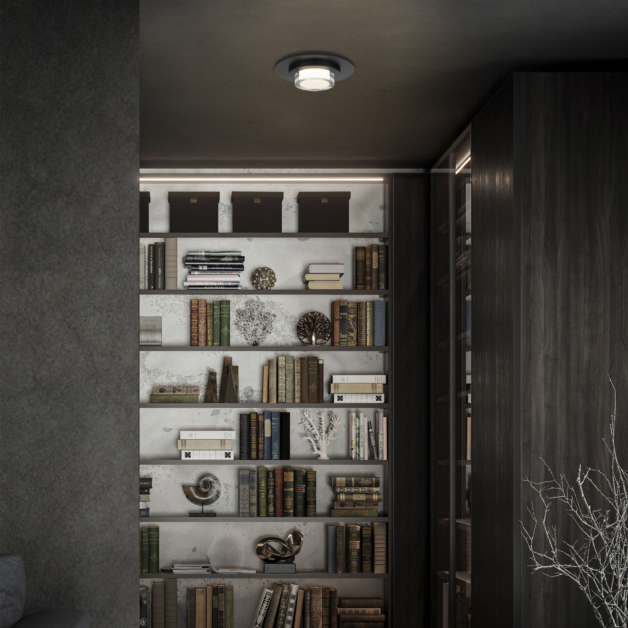 Plate LED 12 inch Sand Black Outdoor Flush Mount